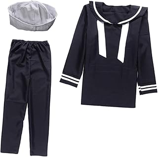 Ternos Azuis 1 Conjunto Azul Marinho Terno Azul Terno Azul Roupa Festa Trajes Da Marinha Kit Cosplay Terno De Marinheiro Uniforme Aldult Poliéster Poliéster Terno Da Marinha