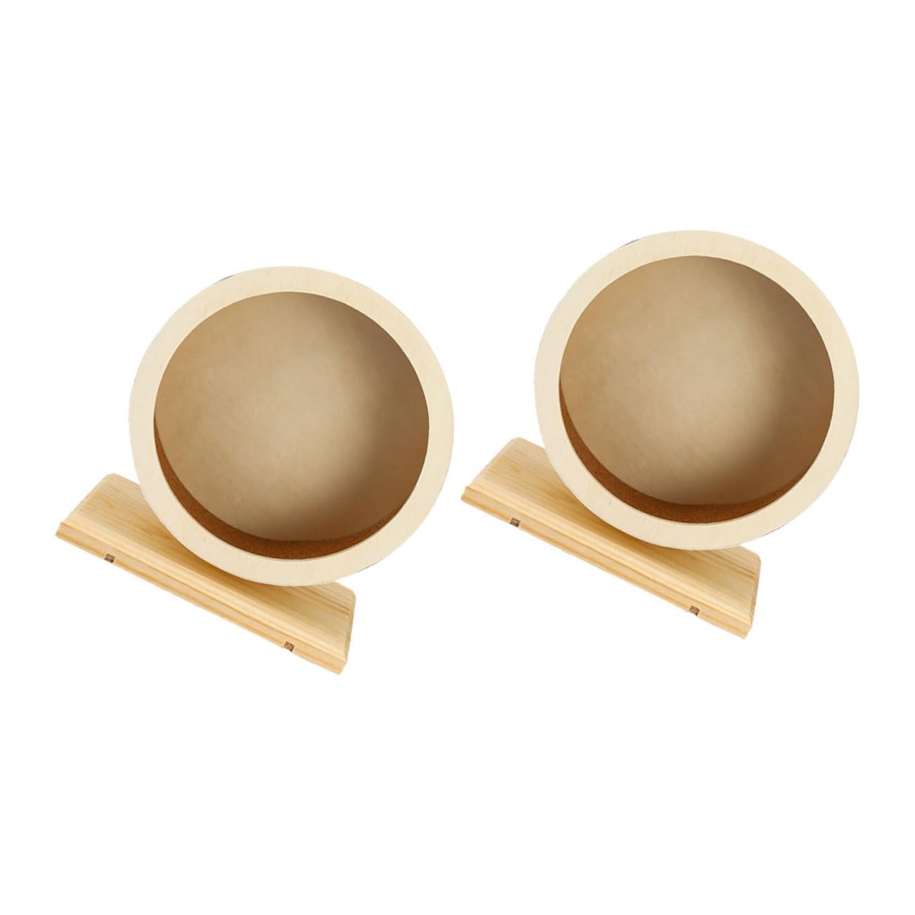 2 Piezas Rueda De De Hámster Silencioso Rueda De Hámster Súper Silenciosa Pequeña para Mascotas Beige De Madera