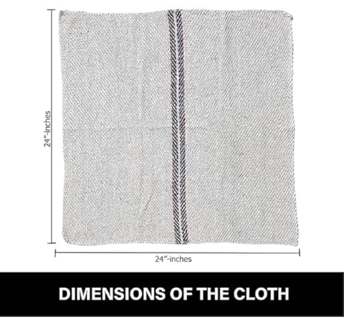 Image of 24X24 Inch Large Cotton Floor Cleaning Cloth /Pocha [Set Of 4 Pcs.] Super Absorber Thick Stuf Cotton, Dry & Wet Reusable 400GSM Domestic Size Easy To Use By Hands (24X24 Inch.), Off-White