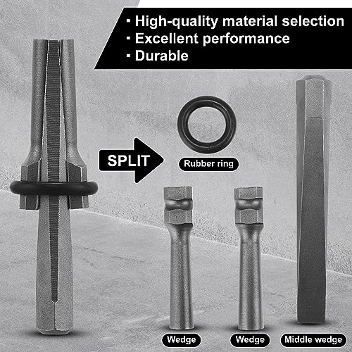 Image of Gisafai 16 Pcs Rock Splitting Wedges, 5 /8'' Wedge and Feather Shims, Heavy Duty Chisel and Feather Stone Splitting Tools Rock Hounding Equipment for Marble Rocks Concrete Granite
