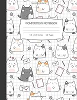 Composition Notebook : Cute Kawaii Kitty Cat College Ruled Lined Journal 1076204414 Book Cover
