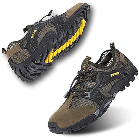 Rokiemen Hiking shoes, men's sports sandals, summer sandals, outdoor trekking shoes, non-slip, breathable, quick-drying, water sports shoes Green Size: 7 UK Cover