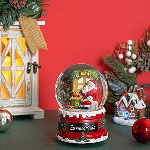 Snow Globe Christmas Snow Globe Glass Water Globe with Music Water Ball Decoration Music Crystal Box,Nativity One of Two snowballs is Delivered Randomly Cover