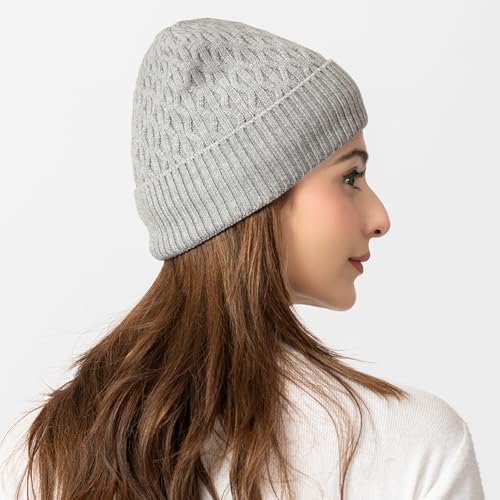 Image of AMOLDO Unisex Woolen Beanie Cap | Warm Winter Hat - Zigzag Design