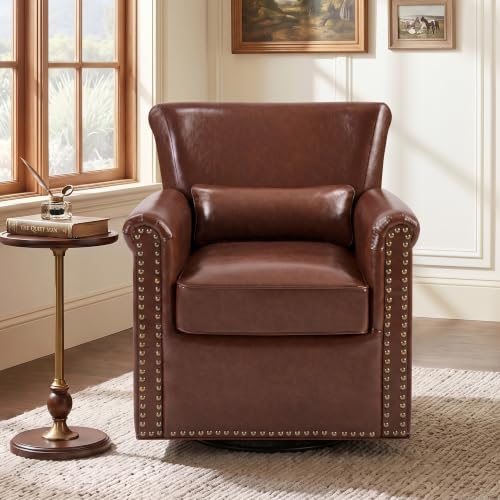 Merax Swivel Leather Accent Chair