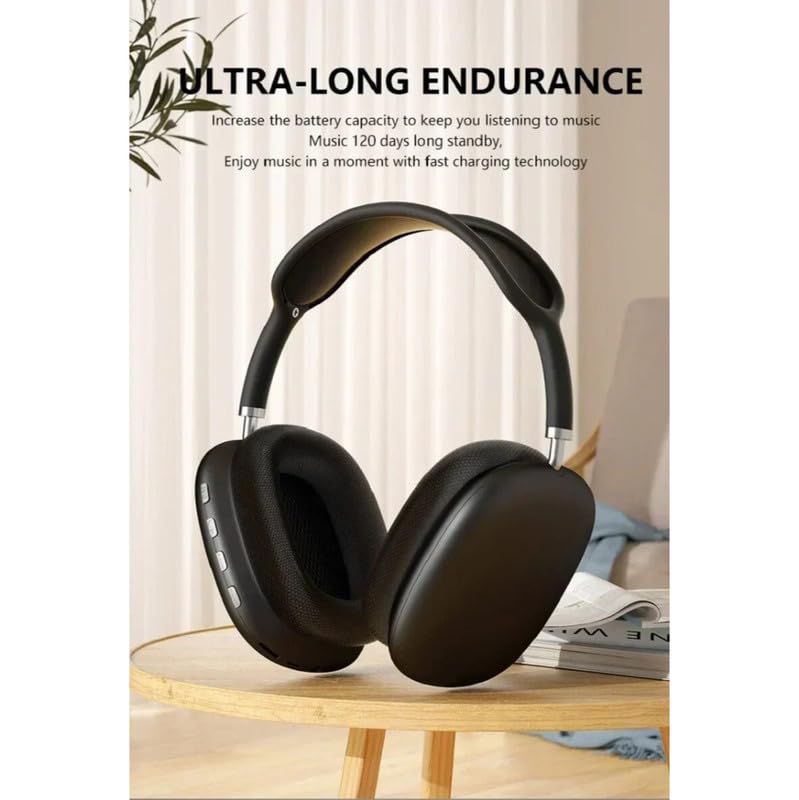 Image of P9 Wireless Headset with Bluetooth 5.1 | Over Ear Stereo Headphones with Noise Cancelling Mic | Ergonomic Design with Adjustable Fit | Long Range Battery & Fast Charging | Wired Option Available 41