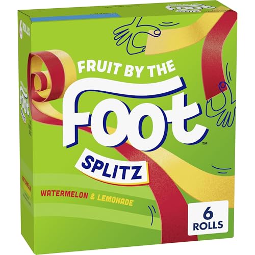 Fruit By The Foot Splitz Fruit Flavored Snacks, Watermelon and Lemonade, 6 Rolls, 4.5 oz