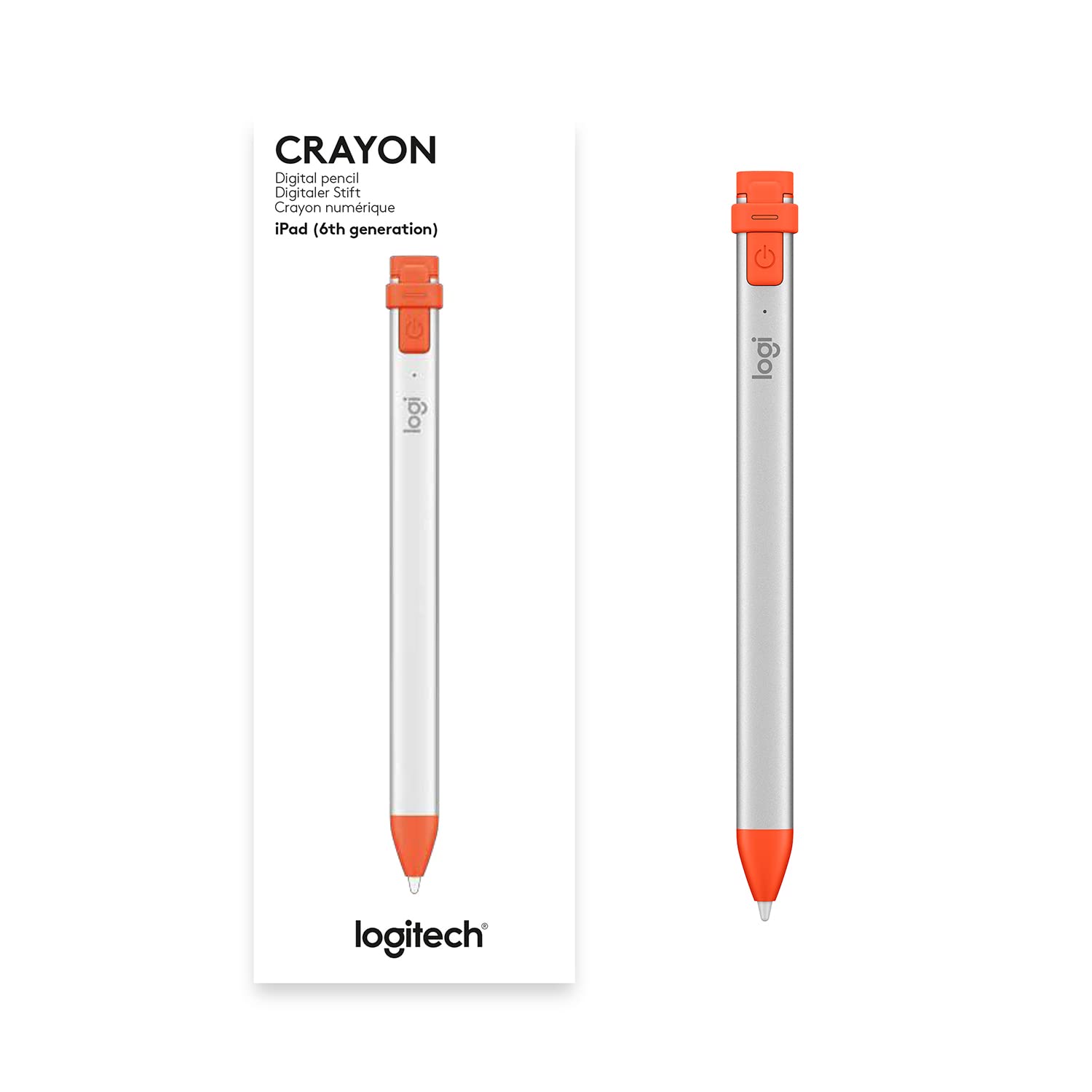 Logitech 914-000034 Bluetooth digitale Zeichenstift, Silber/Orange, Einheitsgröße