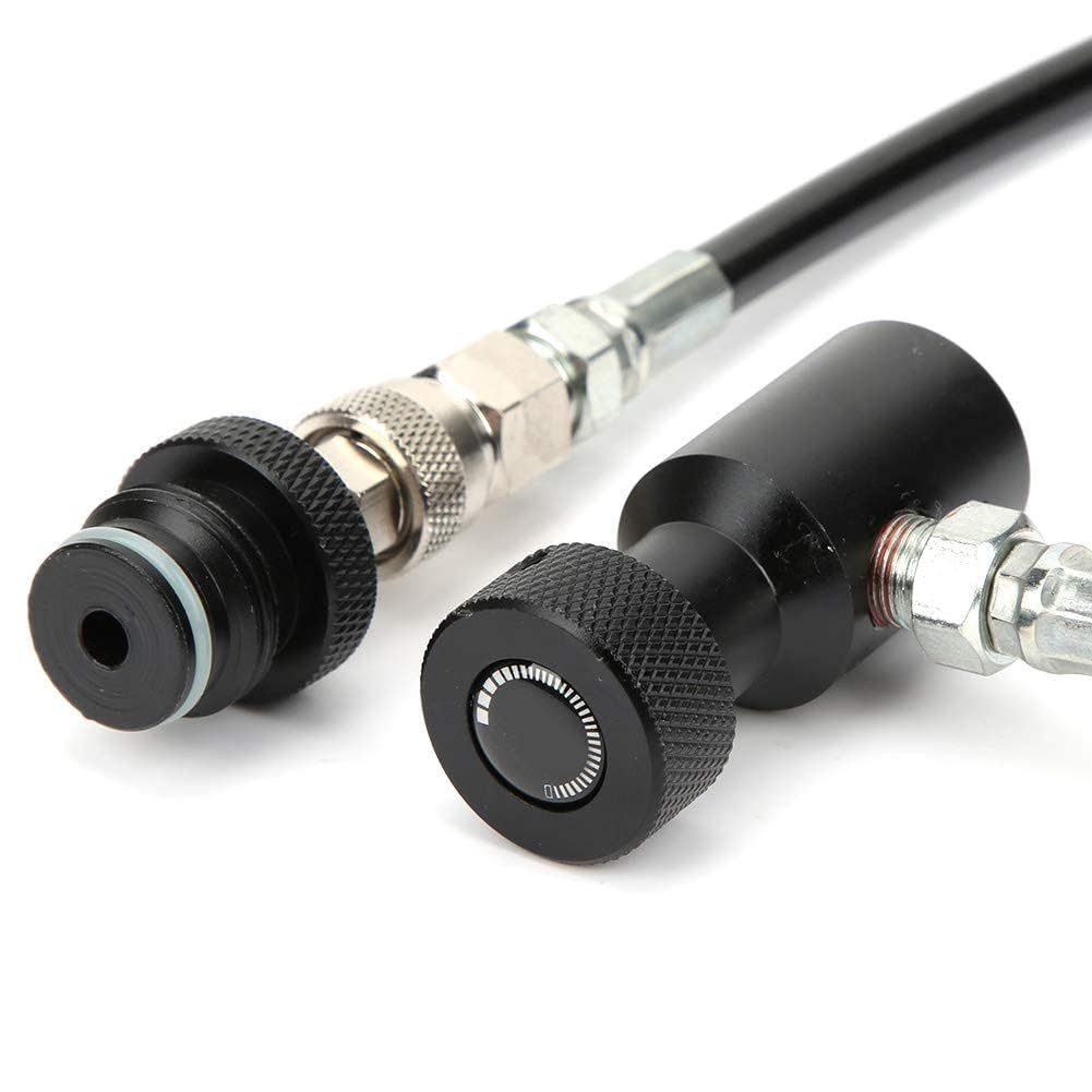 Alomejor Adaptateur Paintball 207 Bar, Manomètre intégré Adaptateur HPA Tuyau ondulé Aluminium pour Joueurs entraînements scénarios Airsoft