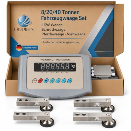 Schrottwaage Mobiles Wiegesystem Fahrzeugwaagen-Bausatz 8/20/40 T – LKW-, Schrott-, Pferde-, Viehwaage – Mobiles Wägesystem Mit Akku & 4 Sensoren Schrottwaage Mobiles Wiegesystem Fahrzeugwaagen-Bausatz 8/20/40 T – LKW-, Schrott-, Pferde-, Viehwaage – Mobiles Wägesystem Mit Akku & 4 Sensoren
