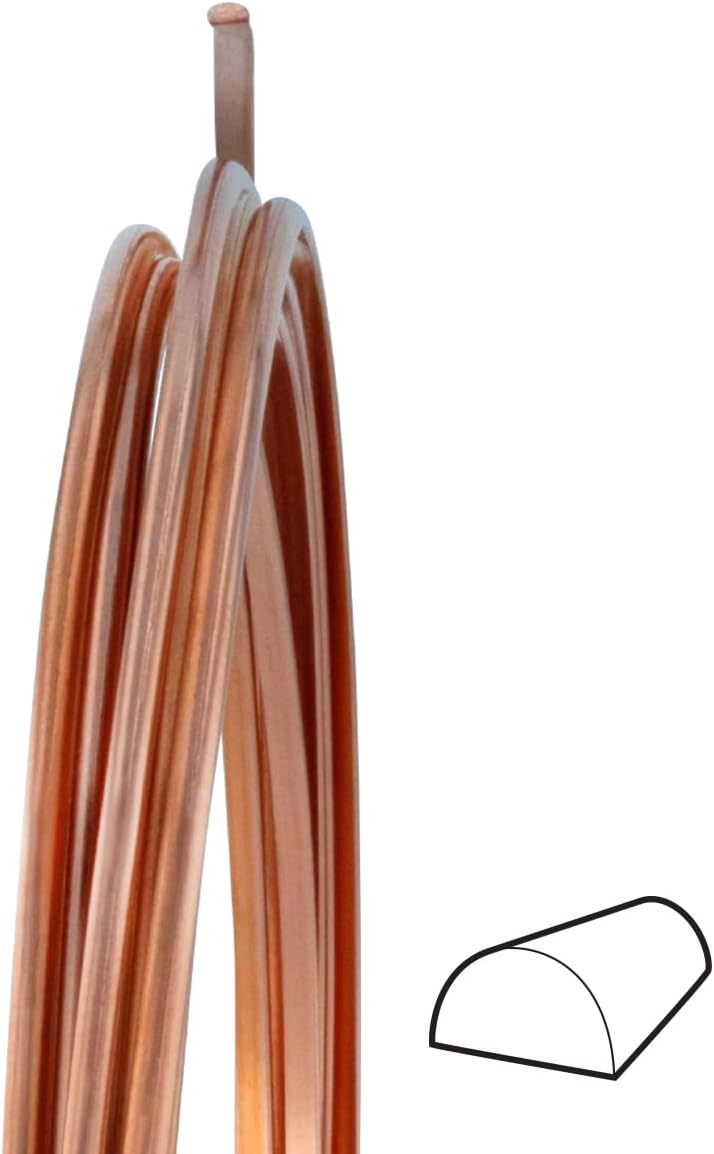 12 Gauge Half Round Dead Soft Copper Wire - 25FT