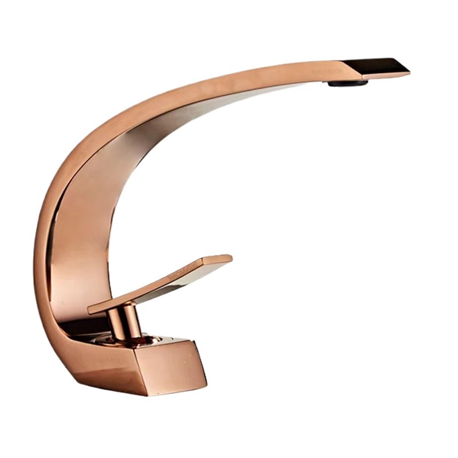 Robinet de lavabo salle bain en or brossé, robinet cuivre à commande unique avec mitigeur, monotrou doré for(Rose Gold)
