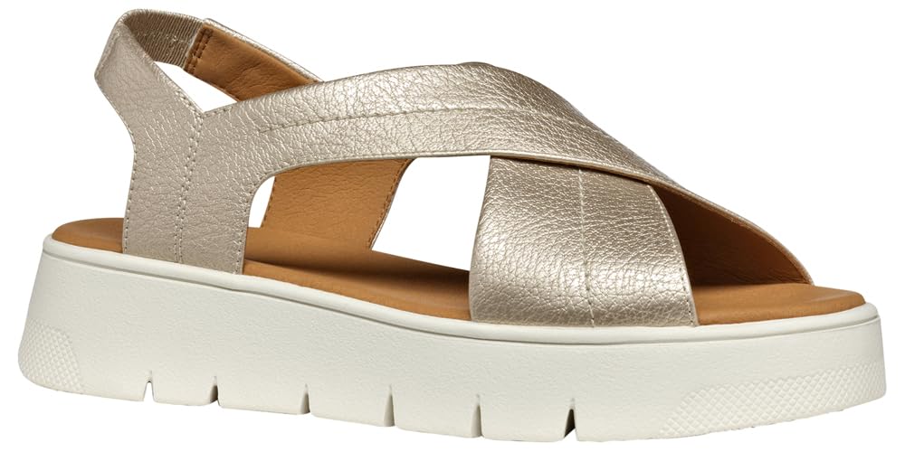 Geox Women's D DANDRA 40 A Sandal, Lt Gold, 6 UK