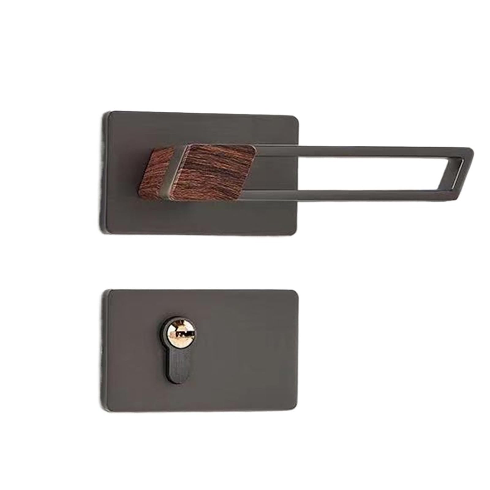 OPTEPYOE Silent Door Locks, Handles, Split, Home Hardware Accessories(Rectangle-Wood Color)