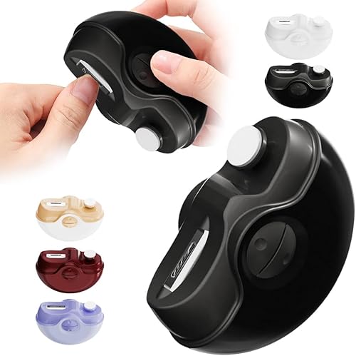 Cortaúñas eléctrico con pulido, recortador de uñas automático 3 en 1 con 2 velocidades y almacenamiento de restos de uñas, recortador de uñas de