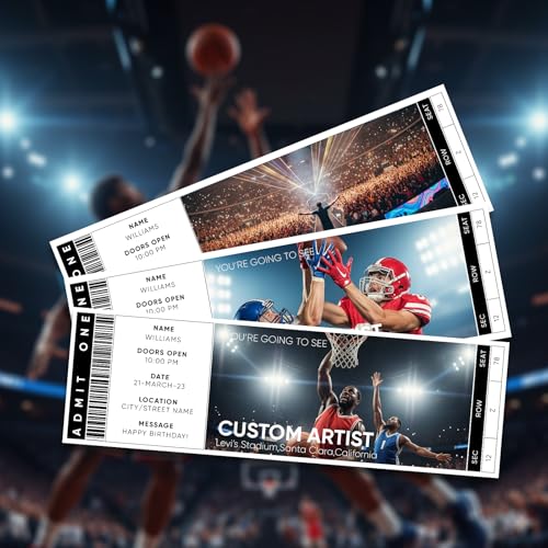 Custom Ticket for Events Personalized Fake Concert Sports Game Surprise