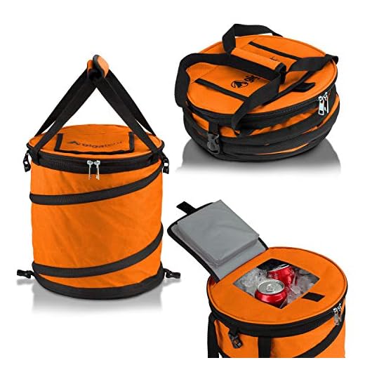 GigaTent 24 Can Pop Up Cooler - Lightweight Insulated Picnic Collapsible Bag - Pops Open Waterproof Portable Folding Outdoor Organizer for Camping Travel Picnics Hiking and More