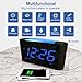 Sicsmiao Alarm Clock Radio, Alarm Clock for Bedrooms, 3 Color LED Display with Dimmer, 7 Color Night Light, Dual Alarms with Big Snooze, USB Chargers, Battery Backup, Easy to Set for Kids, Elderly.