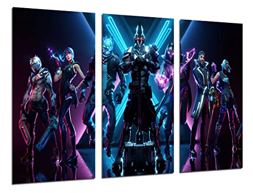 Cuadro Moderno Fotografico Vídeo juego, Fortnite, Epic Games, Negro, Neón, 97 x 62 cm, ref. 27334