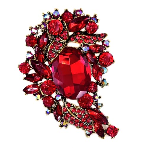 Image of Rhinestone Flower Statement Brooch Pin Accessory Jewelry for Women