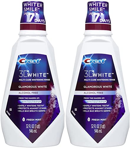 Crest 3D White Multi-Care Whitening Rinse, Glamorous White, Fresh M...