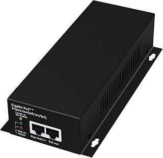 Gigabit PoE++ Injector, 90W 802.3af/at/bt 10/100/1000Mbps, Plug & Play, Desktop/Wall-Mount Metal, Distance Up to 100 Meters (328 ft.)
