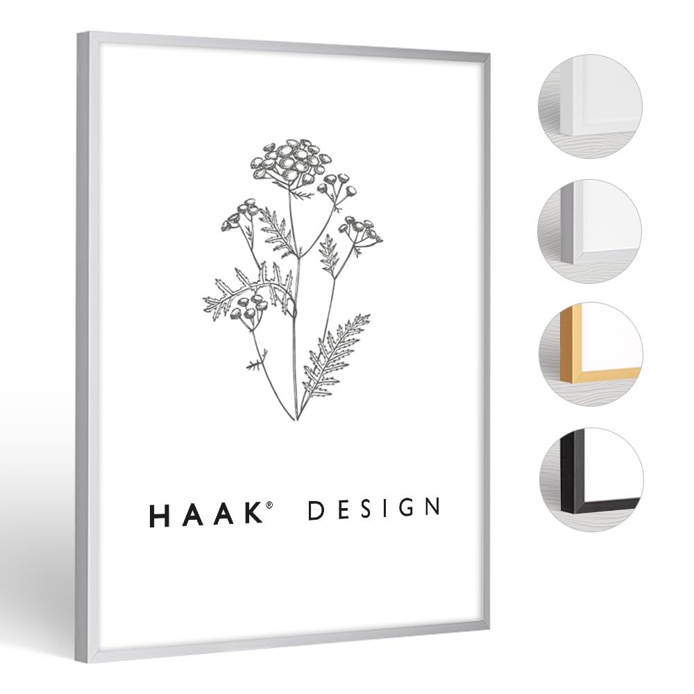 HaakDesign schmaler Bilderrahmen Alena Aluminium Alubilderrahmen 80 x 120 cm Aluminium natur Fotorahmen, Geschenkidee