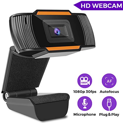 Webcam with Microphone, HD Webcam 1080P, Web Cameras for Computers, PC Camera USB