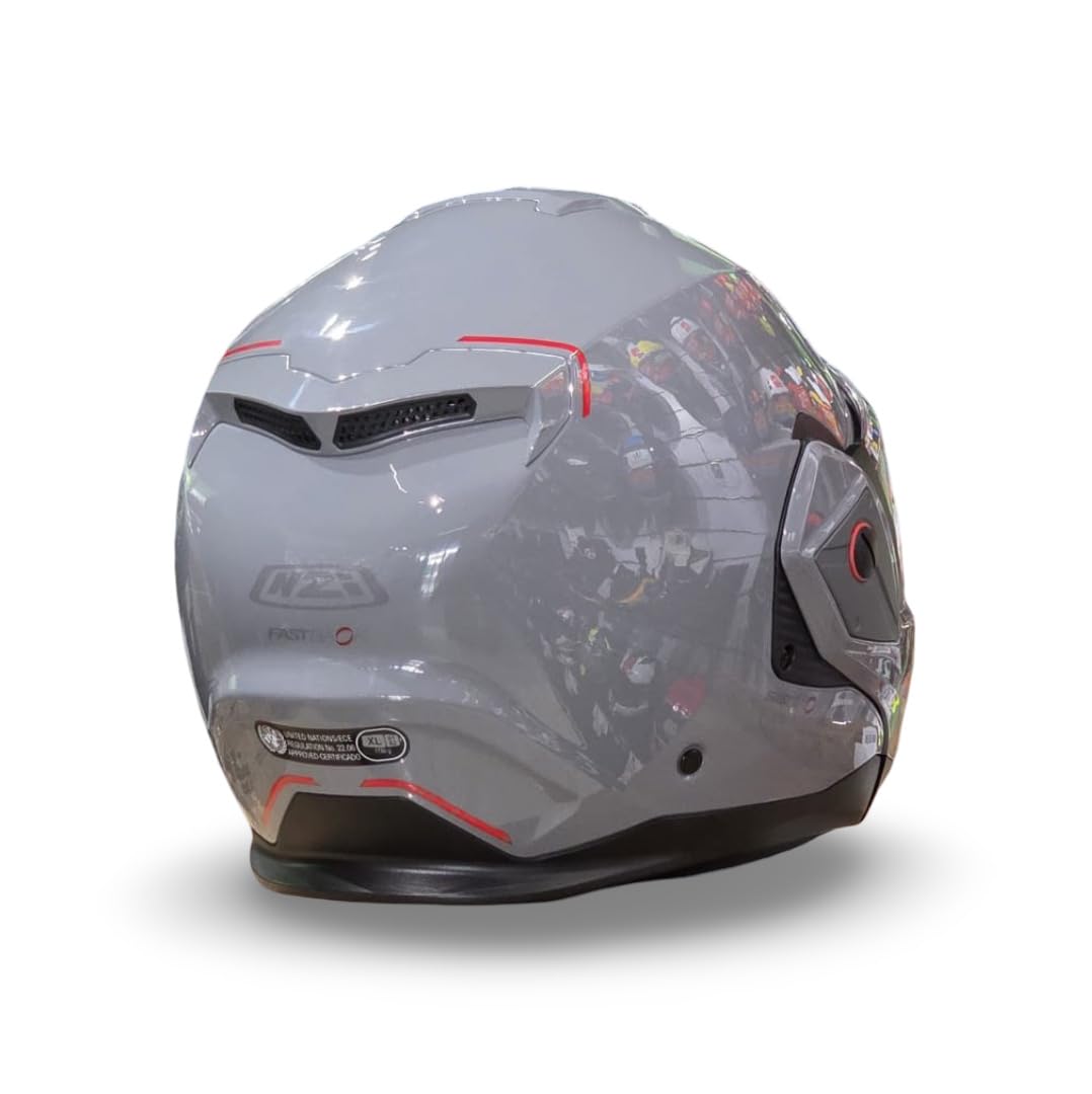 NZI Casco Modular NZI Fastback Duo 180º Nardo Grey Abatible con Visor Solar - Unisex Hombre y Mujer - Homologado P/J ECE 22.06 (XL)