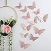 MINGHOO 36 PCS 3D Adesivi Murali Farfalla Ornamenti di Farfalle DIY Adesivi Murali per Feste e Matrimoni Decorazione della Stanza (Oro Rosa)