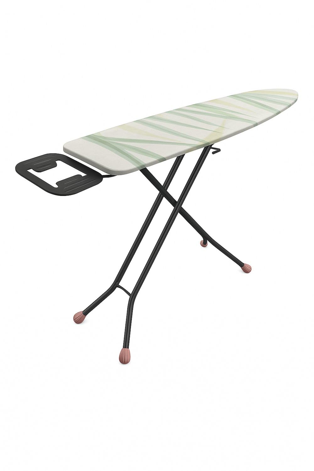 Pofluany Asse da stiro full-size con copertura resistente al calore, poggia ferro regolabile in altezza, 107 x 80 x 30 cm (larghezza x altezza x