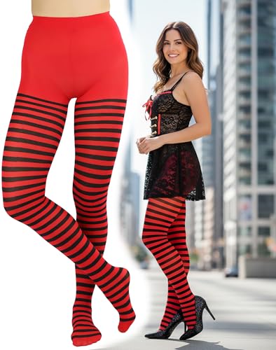 Image of ToBeInStyle Women's Nylon Horizontal Striped Tights