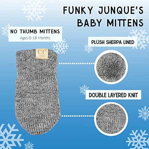 Funky Junque Baby Boy Mittens Newborn, Fleece Lined No Thumb Soft Double Layer Knit Gloves, Infant Mittens 0-9 Months3