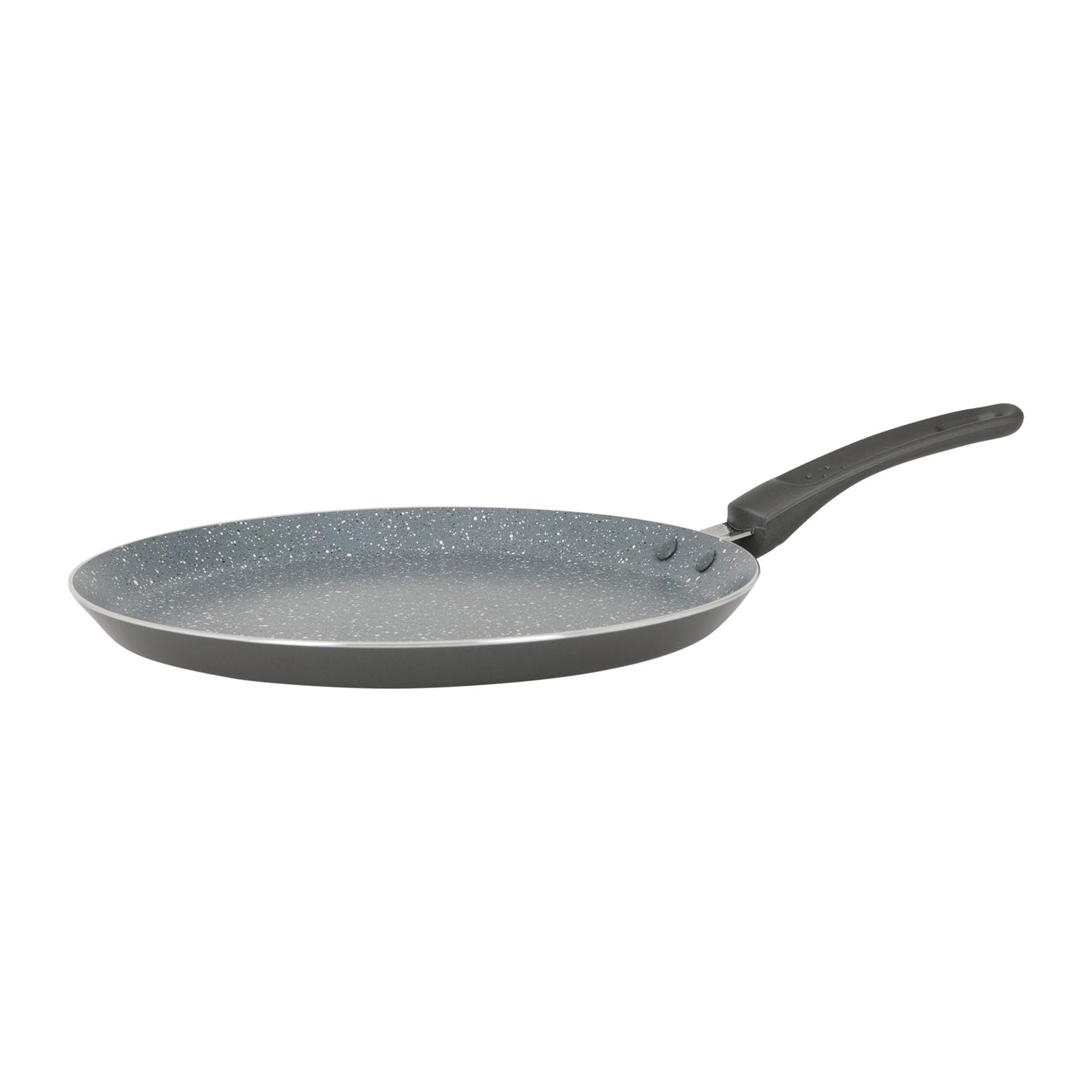 Crealys 539346 AUTAN Aluminiowa patelnia do naleśników Ø 26 cm - Zdrowa powłoka nieprzywierająca w ceramice z efektem kamienia - kremówka w kolorze szarym - silikonowa rękojeść odporna na temperaturę
