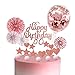 BOYATONG Gâteau Anniversaire Décoration, 31 Pièces Decor Gateau Happy Birthday Cake Topper Ensemble Décoration Gâteau, pour Mariages Anniversaire Fêtes Décoration Ballon Gateau