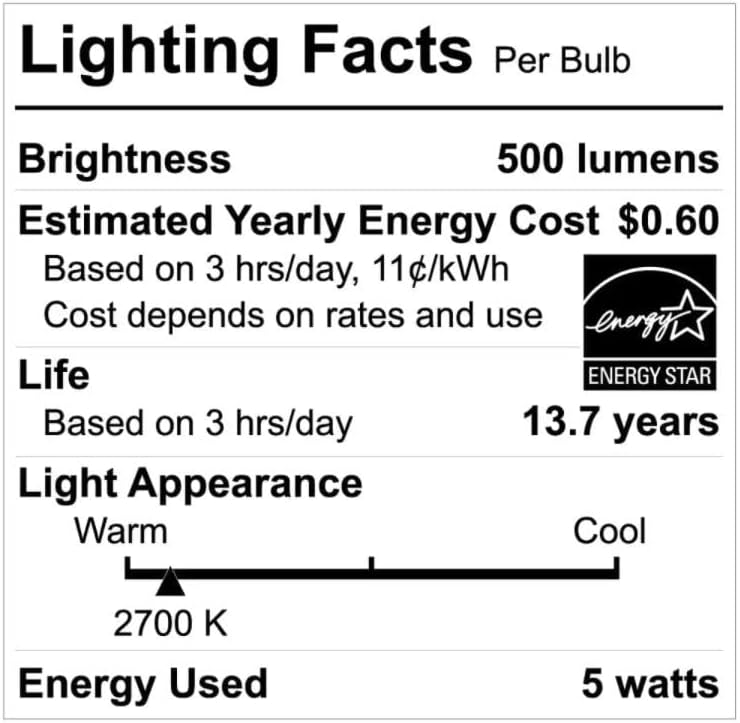 EcoSmart Bulbs 60-Watt Equivalent B11 Dimmable Energy Star Clear Glass Candelabra LED Vintage Edison Light Bulb Soft White (3-Pack)