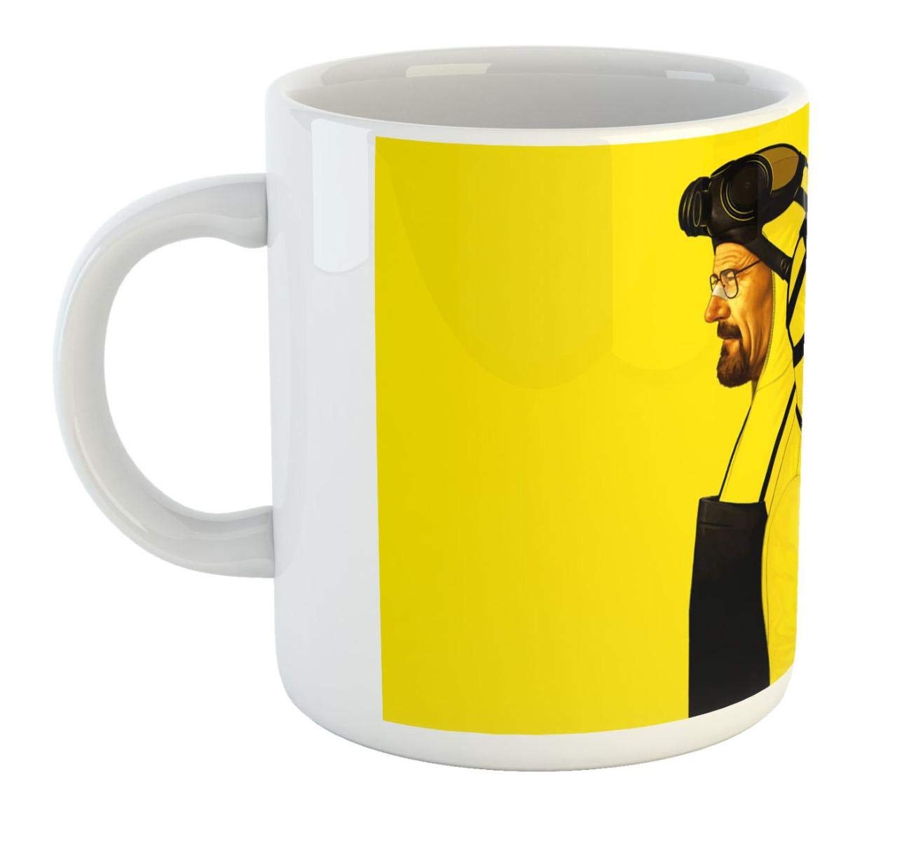 White Mug with Breaking Bad - walter and jessy in yellow design printing