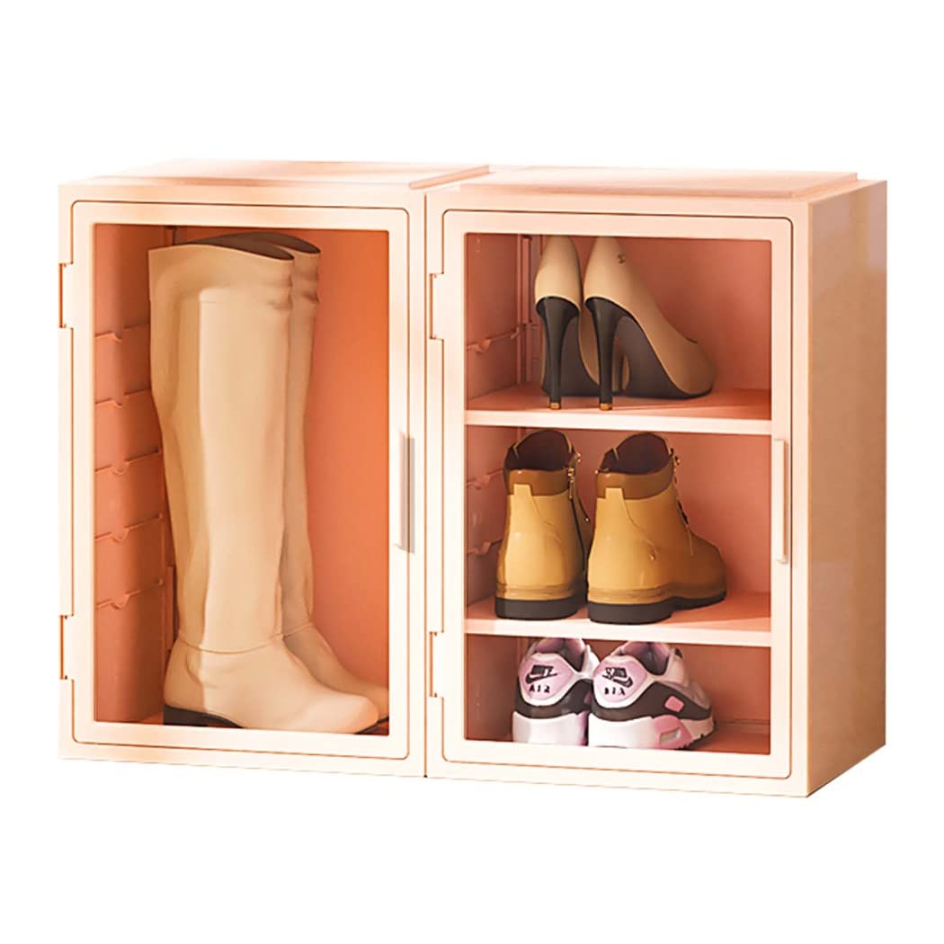 Rangement chaussures rose gain de place pour optimiser les petits angles de chambre