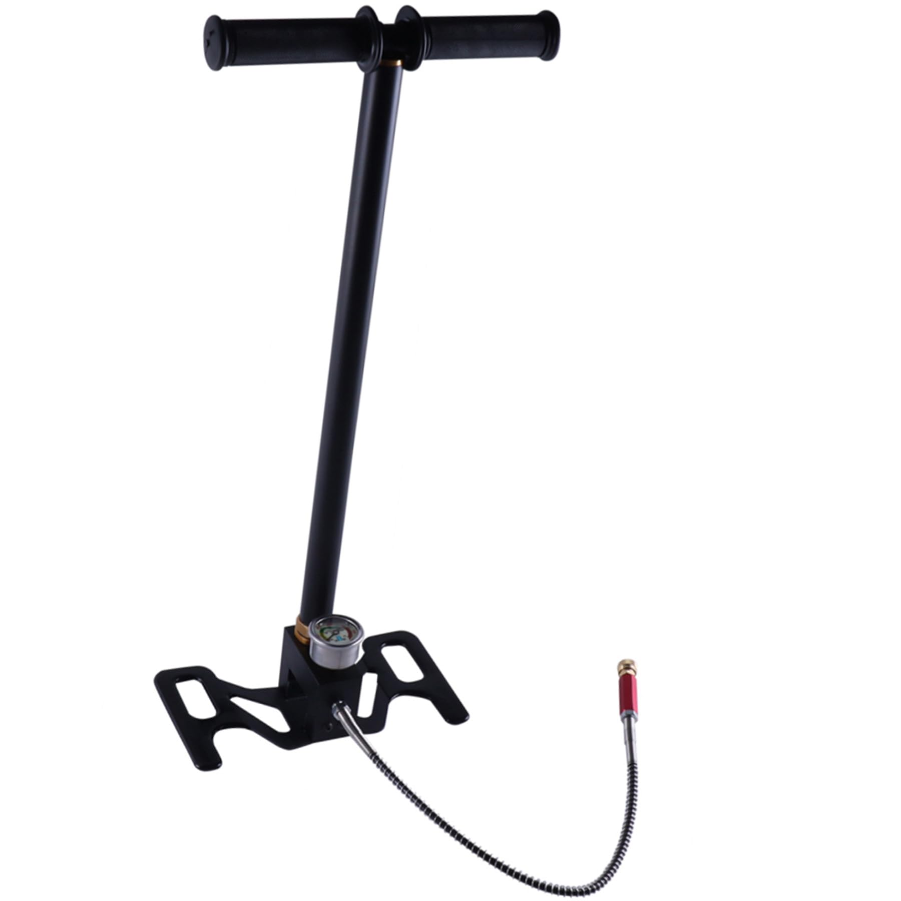 Pompe à air comprimé - Pompe à main - Pompe haute pression à trois niveaux - 4500 psi/30 MPa - Pompe à pied pour fusils à air comprimé, bouteilles de plongée, paintball, boule de pneu avec pédale
