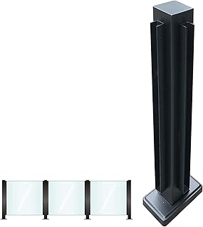 Garden Deck Stairway Fencing Clamp Posts Balcony Platform Floor-Mount Glass Banister Railing Post for 10mm - 12mm Thick Panel, Balustrade Railing Post Pool Fence Pole, Stainless Steel ( Color : Corner