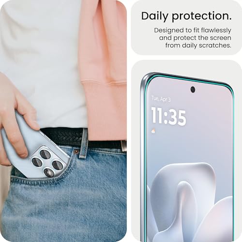 Image of ArmourPro UV Tempered Glass for Motorola Edge 70 Fusion 5G with Blue Camera Ring Guard Combo, Crystal Clear Screen Protector, Case Friendly, Anti-Scratch, Bubble-Free Installation Kit