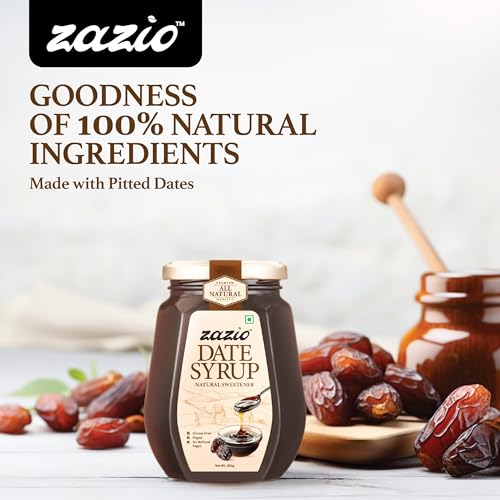 Image of Zazio Date Syrup 500GX2 | Natural Sweetener for Desserts, Pancakes & Baking | No Added Sugar | Healthy & Delicious,Made in UAE (Pack Of 2)