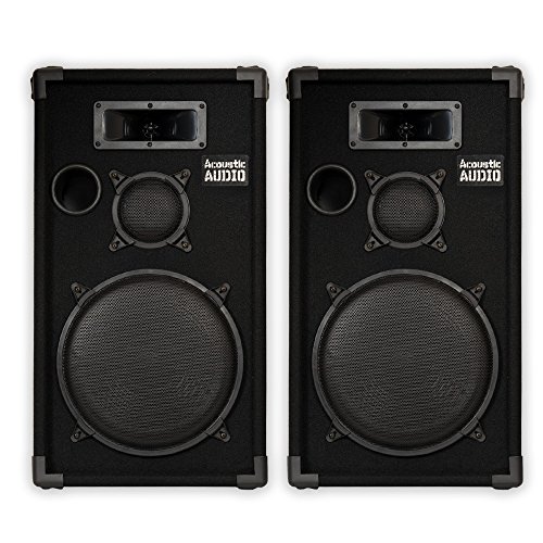 Acoustic Audio CR12 Passive 12' DJ Speaker Pair 3 Way PA Karaoke Band Speakers