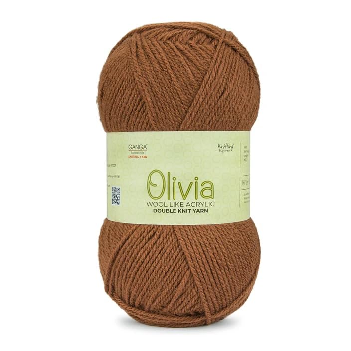 Ganga Olivia Hand Knitting and Crochet Yarn (Brown Bramble) (400gms)