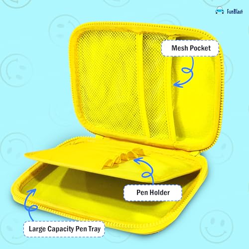 Image of FunBlast Pencil Pouch Case - Smiley Pencil Case, Multipurpose Zipper Pencil Pouch for Kids, Large Capacity Stationary Organizer for School Kid, Pouch for Kid (Multicolor)