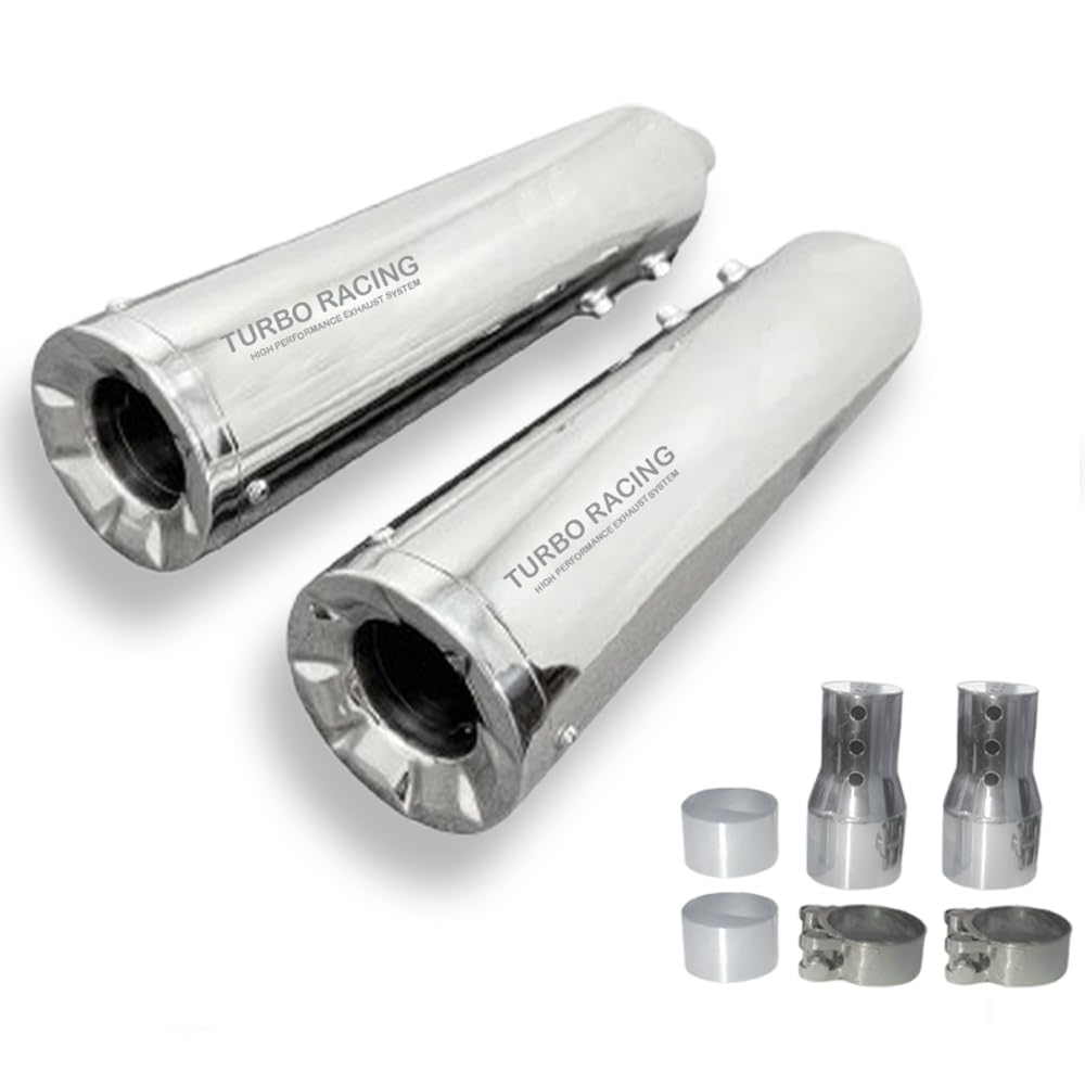 Turbo Racing Exhaust Silencer for Royal Enfield Continental GT 650 | Chrome Finish | High Performance, Deep Bass Sound, Durable (Set of 2)-image-10
