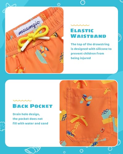 Image of maamgic Boys Swim Trunks with Compression Liner Toddler Stretch Swim Shorts