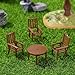 Gatuida 3 Sets Dollhouse Miniature Furniture Mini House Table Chair Set, 1:30 Scale Plastic Furniture Model, 1.18 x 1.18 x 0.78 Inch, Mini House Living Room Accessories