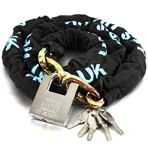 H&S Candado de cadena resistente para motocicletas, motos y bicicletas 10 mm Diámetro x longitud 1200 mm