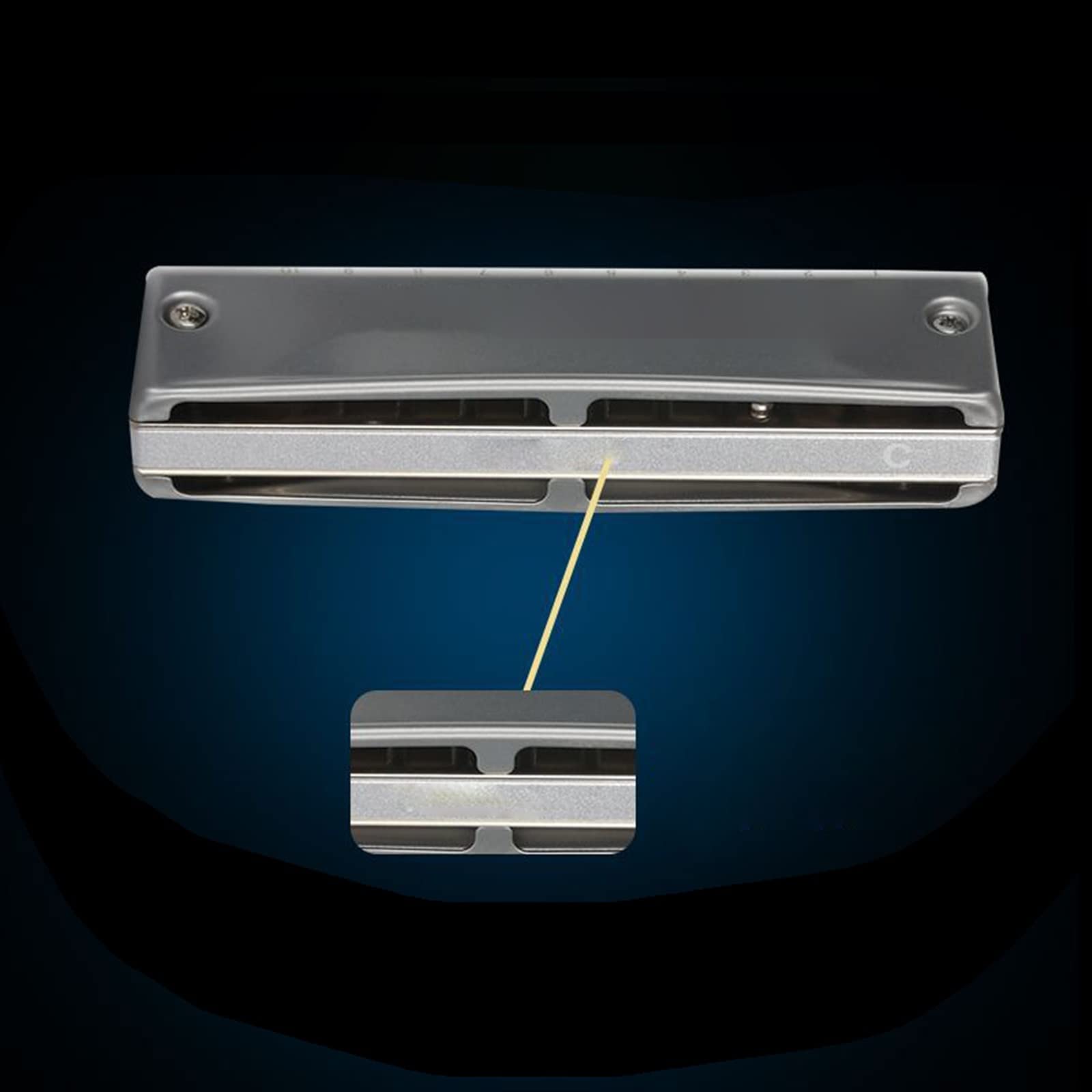10-dołkowa Harmonijka Ustna W Tonacji C Dla Początkujących Profesjonalnych Dorosłych Grających Na Harmonijce Harmonijka Dla Początkujących (Color : Silver D tone)